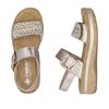 Rieker Double Velcro Strap Sandal - Light Brass Combi